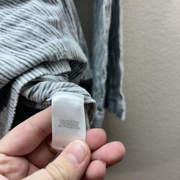 J. JILL Pure Jill Cotton Blend Striped Tunic Top size Small Lagenlook Pockets - Picture 3 of 5